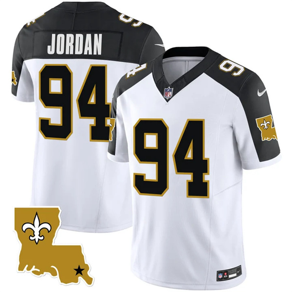 Men's New Orleans Saints #94 Cameron Jordan White Black 2023 F.U.S.E. 1987 Legacy Vapor Stitched Jersey Men's New Orleans Saints #94 Cameron Jordan White Black 2023 F.U.S.E. 1987 Legacy Vapor Stitched Jersey